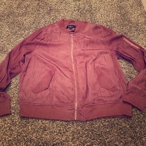 Lulu’s Dusty Rose Lightweight Bomber Jacket